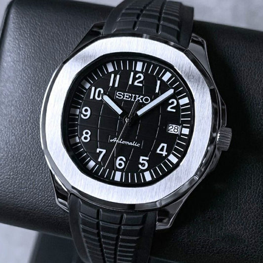 Seiko Mod Aquanaut Homage NH35 Automatic Movement Black 42mm Watch