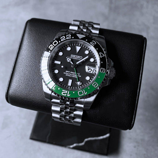 Seiko Mod GMT Homage NH34 Automatic Movement Black&Green 40mm Watch